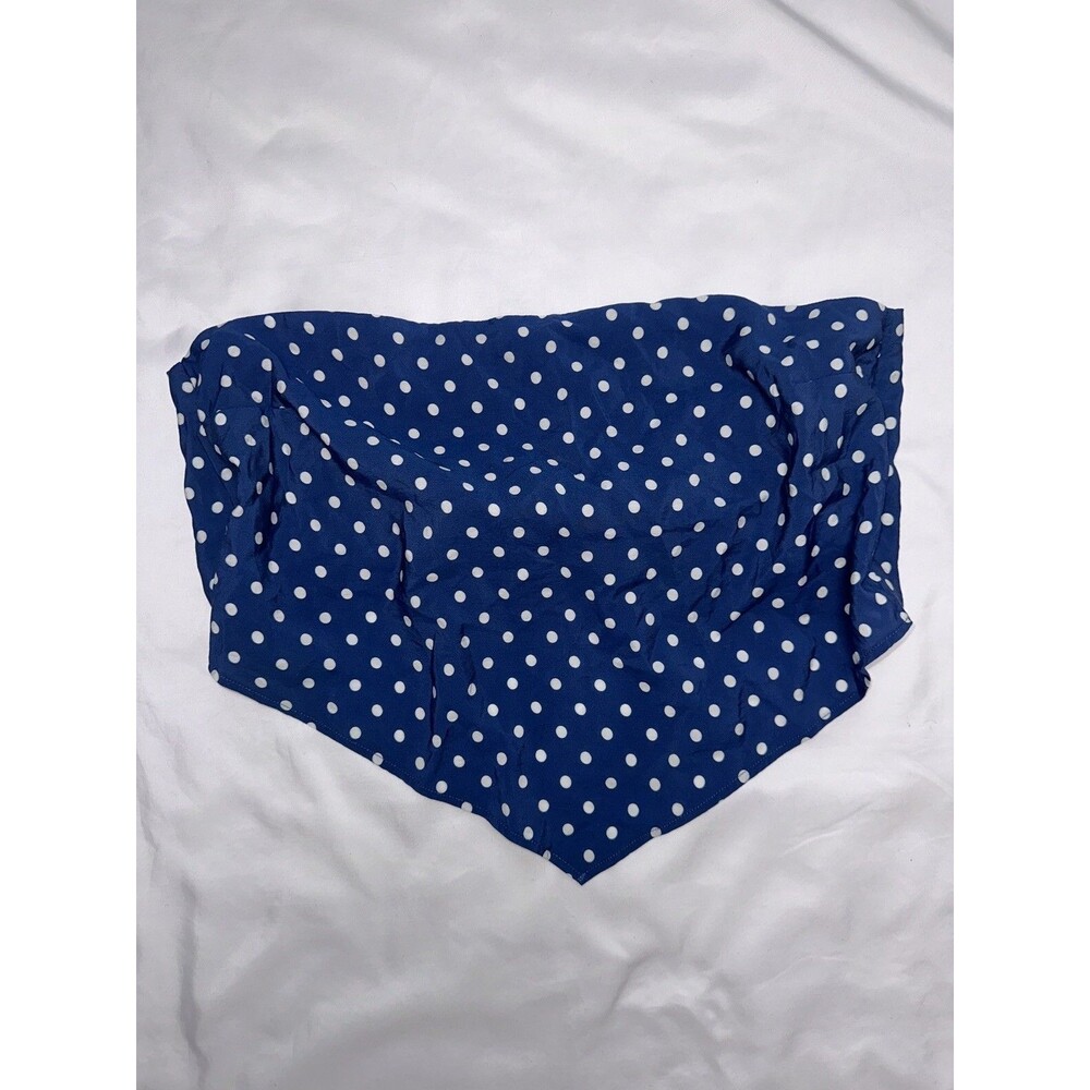 NEW Abercrombie & Fitch Black White Polka Dot Strapless Cropped Tube Top Size L